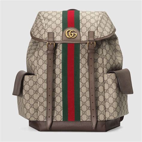 beige with black logo.gucci backpack|Ophidia GG medium backpack in beige and ebony Supreme .